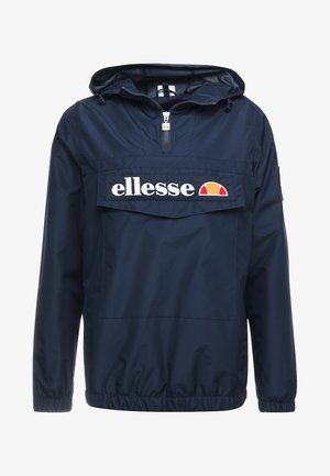 Ναυτικό μπλε, ελαφρύ μπουφάν με μισό φερμουάρ, ρυθμιζόμενη κουκούλα και ελαστικές μανσέτες. Διαθέτει το χαρακτηριστικό λευκό λογότυπο "ellesse" μπροστά.