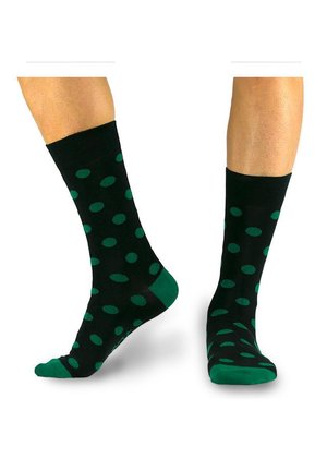 GEPUNKTETE SOCKEN - Socks - black / green
