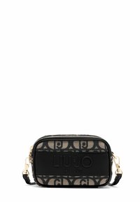 Borsa a tracolla Liu Jo Milano in tessuto stampato color cammello con dettagli in pelle nera. Presenta accessori in tono oro e dettaglio del logo testurizzato.