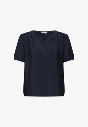 Street One, KURZARM BLUSE MIT SPLIT NECK UND KNÖPFEN - Pusero - deep blue
