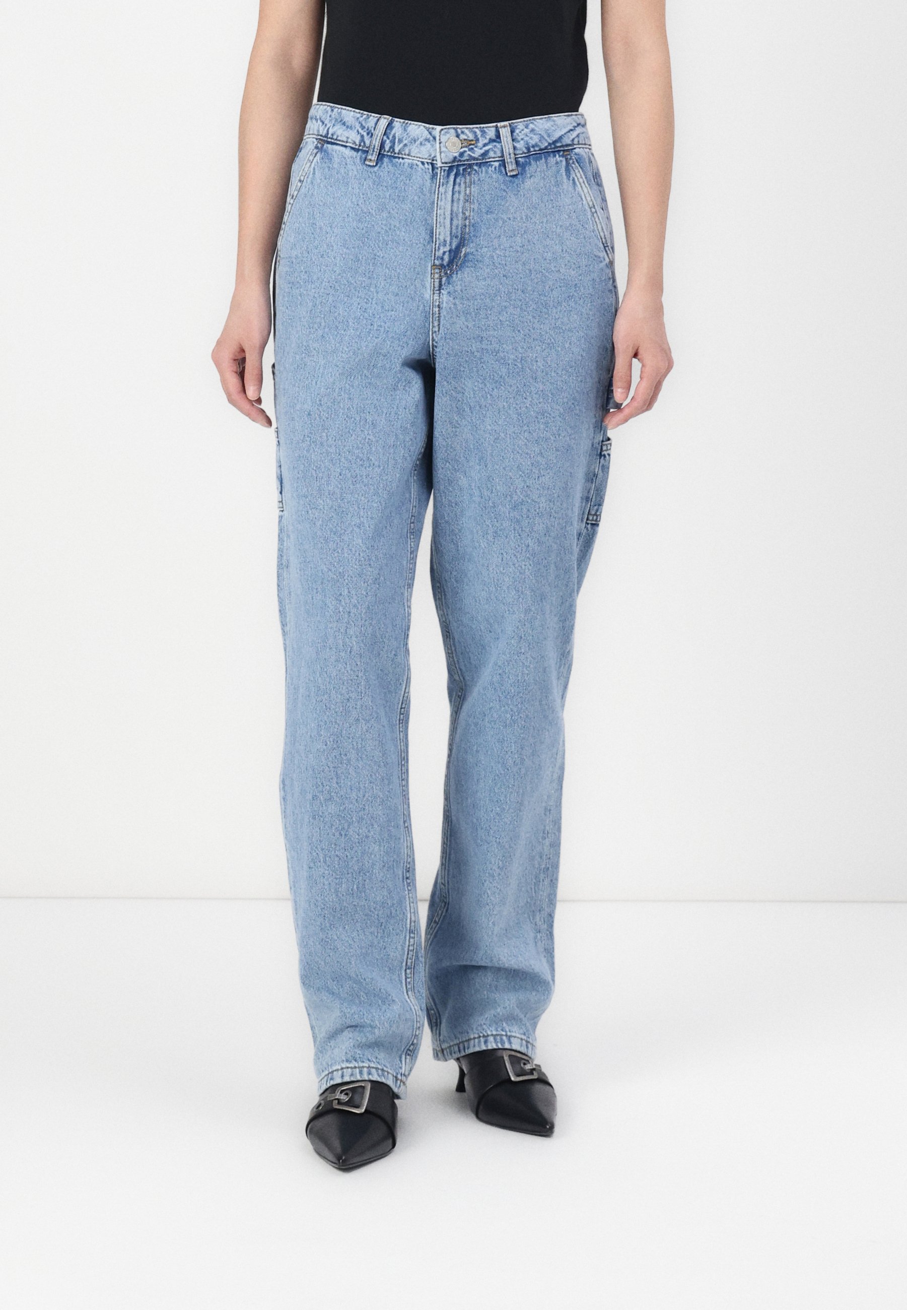 Jean Femme Lee Relaxed – Taille 36, Jambe 32, Bleu Foncé Délavé