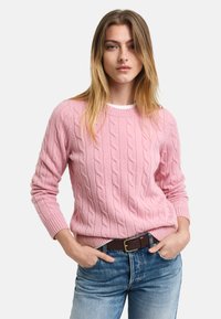 GANT CABLE C-NECK - Trui - dusty pink