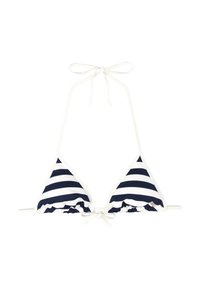 ESSENTIALS TEXT TRIANGLE - Bikini top - dark night navy/ivory