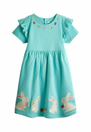 REGULAR FIT - BUNNY APPLIQUÉ FRILL SHORT SLEEVE - Nappali ruha - duck egg blue