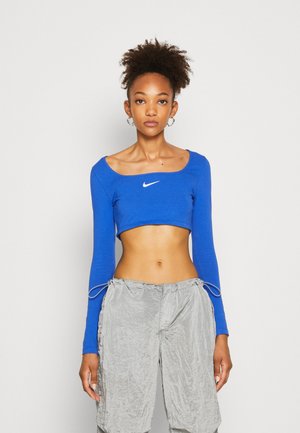 Nike Sportswear W NSW LS CROP TOP SW - Topper langermet - game royal/phantom