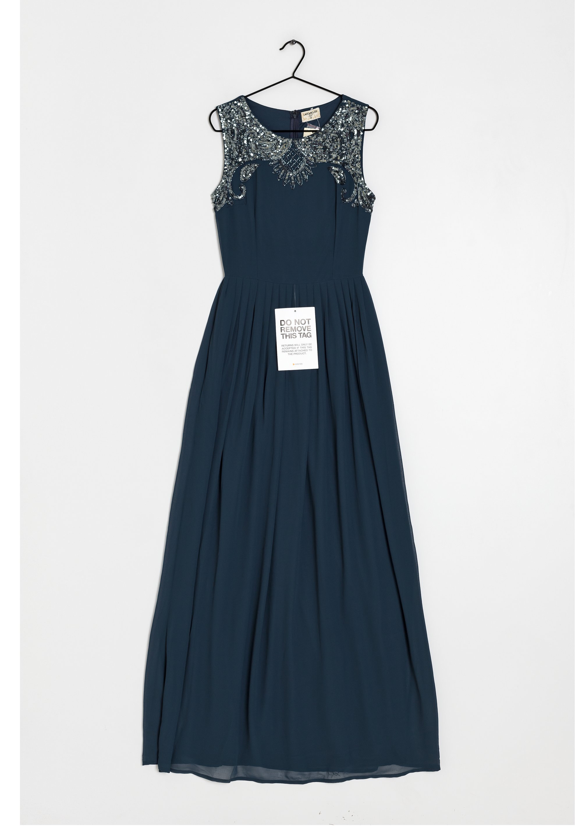 lace and beads navy dress Zapakasa Navy Spaghetti Straps Backless Beaded Long Prom Dress Sparkly A  Line Cold Shoulder Party Dress