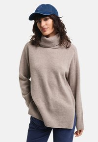 GANT DETAIL ROLLNECK - Pullover - warm grey