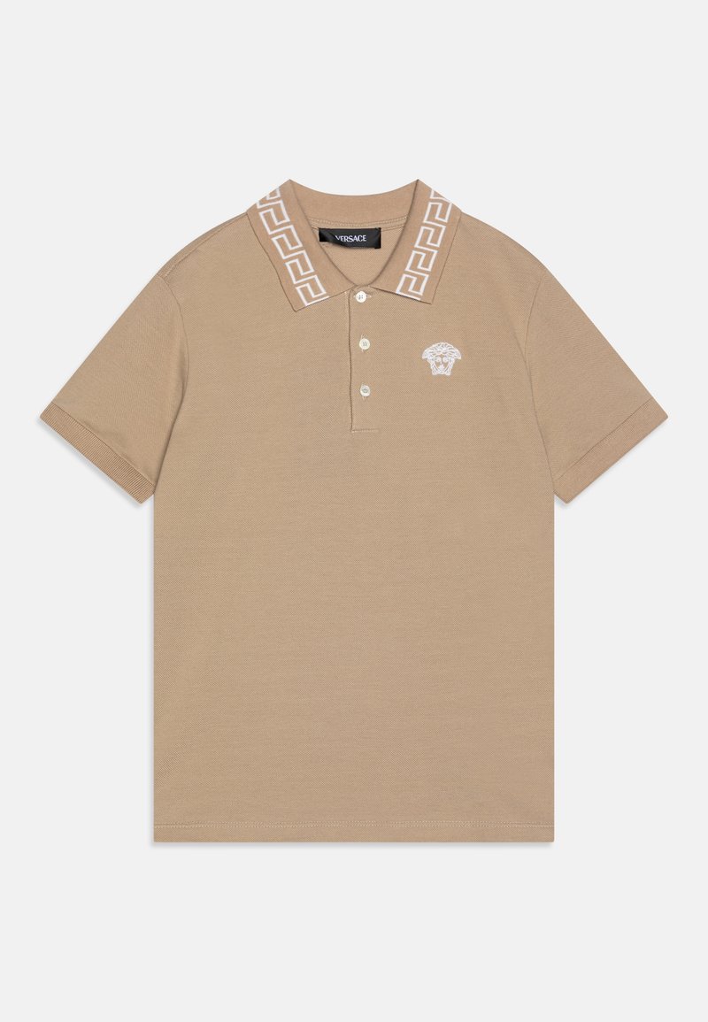 Versace GRECA OUTLINE MEDUSA EMBROIDERY UNISEX - Piké - sand castle/white
