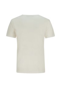 Korte mouw T-shirt in off-white, gemaakt van zacht katoen. Heeft een klassieke ronde hals en een gladde, ongeversierde achterkant.