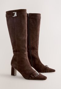 REGULAR FIT - FOREVER COMFORT BUCKLE TOE  - Botas - chocolate brown suede
