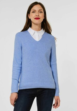 COSY V AUSSCHNITT - Jumper - blau