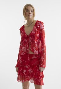 SOMETHINGNEW - CECILIA TOP  - Blouse - salsa/rose Miniatuurafbeelding 1