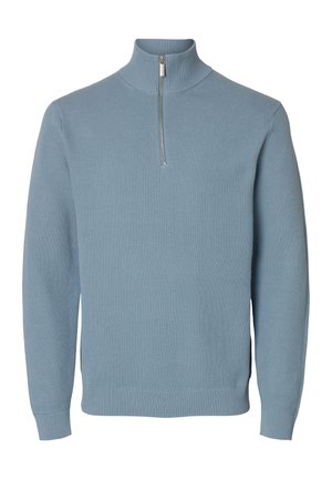 Selected, SLMDANE HALF ZIP - Maglione - dusty blue