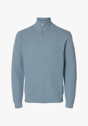 Selected, SLMDANE HALF ZIP - Maglione - dusty blue