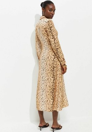New Look, ANIMAL PRINT LONG SLEEVE MIDI SHIRT DRESS - Blousejurk - brown pattern