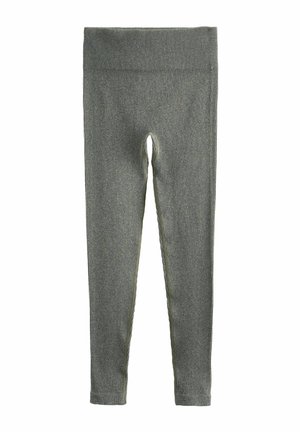 Csíkos, rugalmas zöld leggings magas derék résszel és bokáig érő fazonnal. Középen kivágott részlettel rendelkezik.
