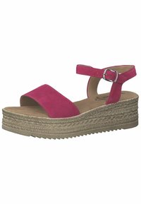 s.Oliver Sandalen met plateauzool - fuchsia