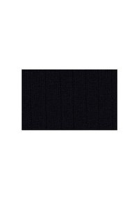 Tessuto nero a maglia con texture a coste verticali, caratterizzato da un motivo uniforme e un aspetto morbido e flessibile. Ideale per vari capi di abbigliamento.