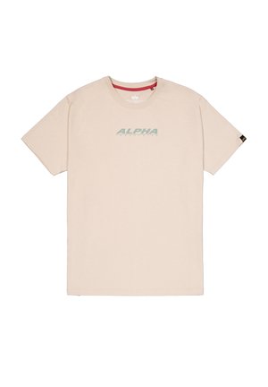 Alpha Industries BACK PRINT RUBBER  - Tričko s potlačou - organic beige