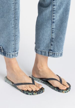 ZEHENTRENNER ANIMAL PRINT - T-bar sandals - grün