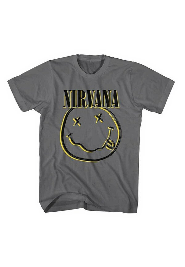 NIRVANA INVERSE SMILEY - Print T-shirt - charcoal3