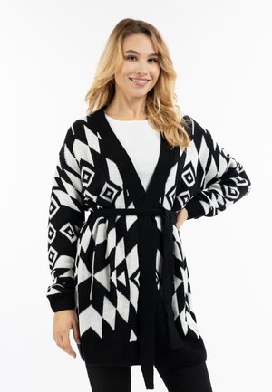 Strickjacke - schwarz weiss