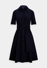 BELTED COTTON-BLEND SHIRTDRESS - Vestido camisero - navy