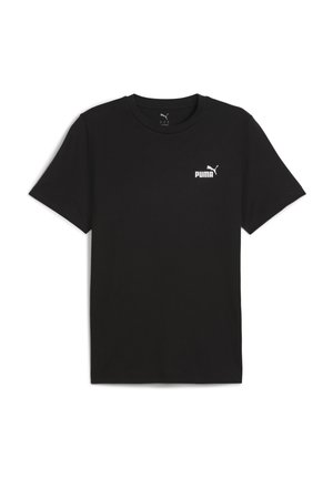 Sort bomulds t-shirt med korte ærmer og rund halsudskæring. Har et lille hvidt Puma-logo på det øverste venstre brystområde.