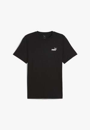 Sort bomulds t-shirt med korte ærmer og rund halsudskæring. Har et lille hvidt Puma-logo på det øverste venstre brystområde.