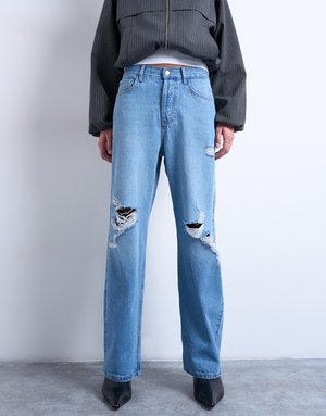 COLUMN - Egyenes szárú farmer - medium blue denim