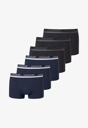 Zestaw sześciu slipów w kolorze granatowym i czarnym. Wykonane z miękkiej bawełny, wyposażone w elastyczne paski w talii z logo "uncover".