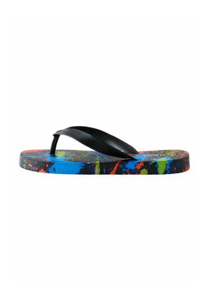 REGULAR FIT - FLIP FLOPS - Obuća za bazen - black multi splat print