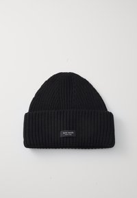 LABEL CUFF BEANIE - Čepice - black
