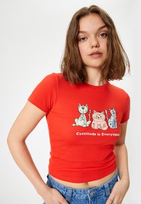 Koton CAT - Camiseta estampada - red