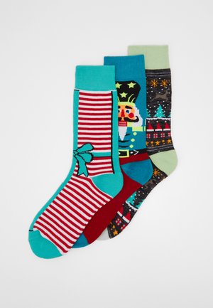 CHRISTMAS BOW AND NUTCRACKER SOCKS 3 PACK - Socks - multicolor