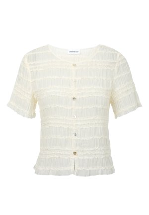 Even&Odd, RUFFLED LACE TOP - Μπλούζα - cream