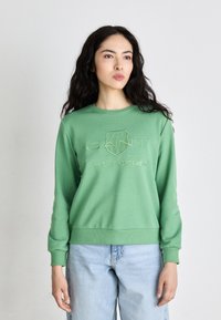 GANT TONAL SHIELD C NECK - Sweatshirt - seacrest green