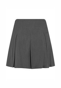 Harma pleidet hame, jossa on sileä pinta, napakka vyötärö ja levenevä helma, valmistettu kevyestä kankaasta, jossa on hieno kiilto.