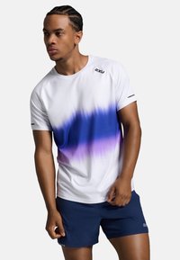 2XU - LAUF KURZ AERO - Sports T-shirt - multi stripe-black reflective Thumbnail Image 1