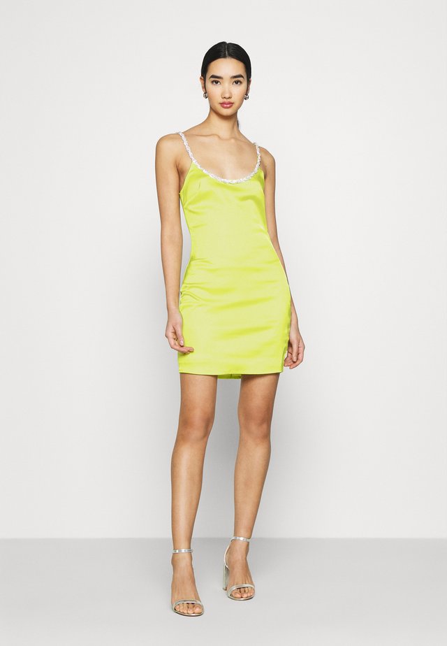 EMBELLISHED NECK BODYCON DRESS - Cocktailkleid/festliches Kleid - lime