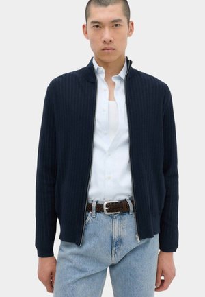 Marks & Spencer, SMART ZIP THROUGH EXTENDED FUNNEL JUMPER. - Cardigan - navy