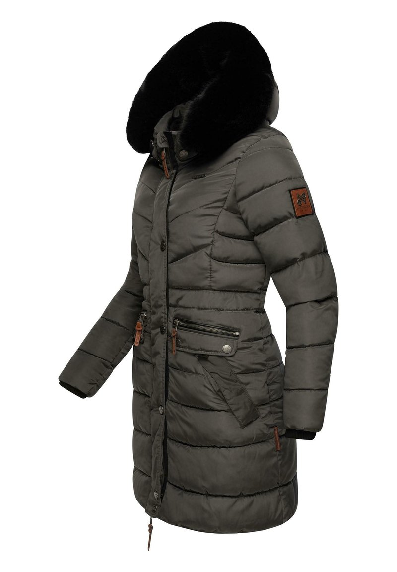 Parka Invernale Da Donna, Foderato In Pile, Antivento, Cappotto Imbottito Con Cappuccio Spesso Cappotti Caldi Con Zip Intera In Cotone Con Tasche Cappotto Alla Moda All'aperto Giacca Allentata, Blu, M - Foto 7