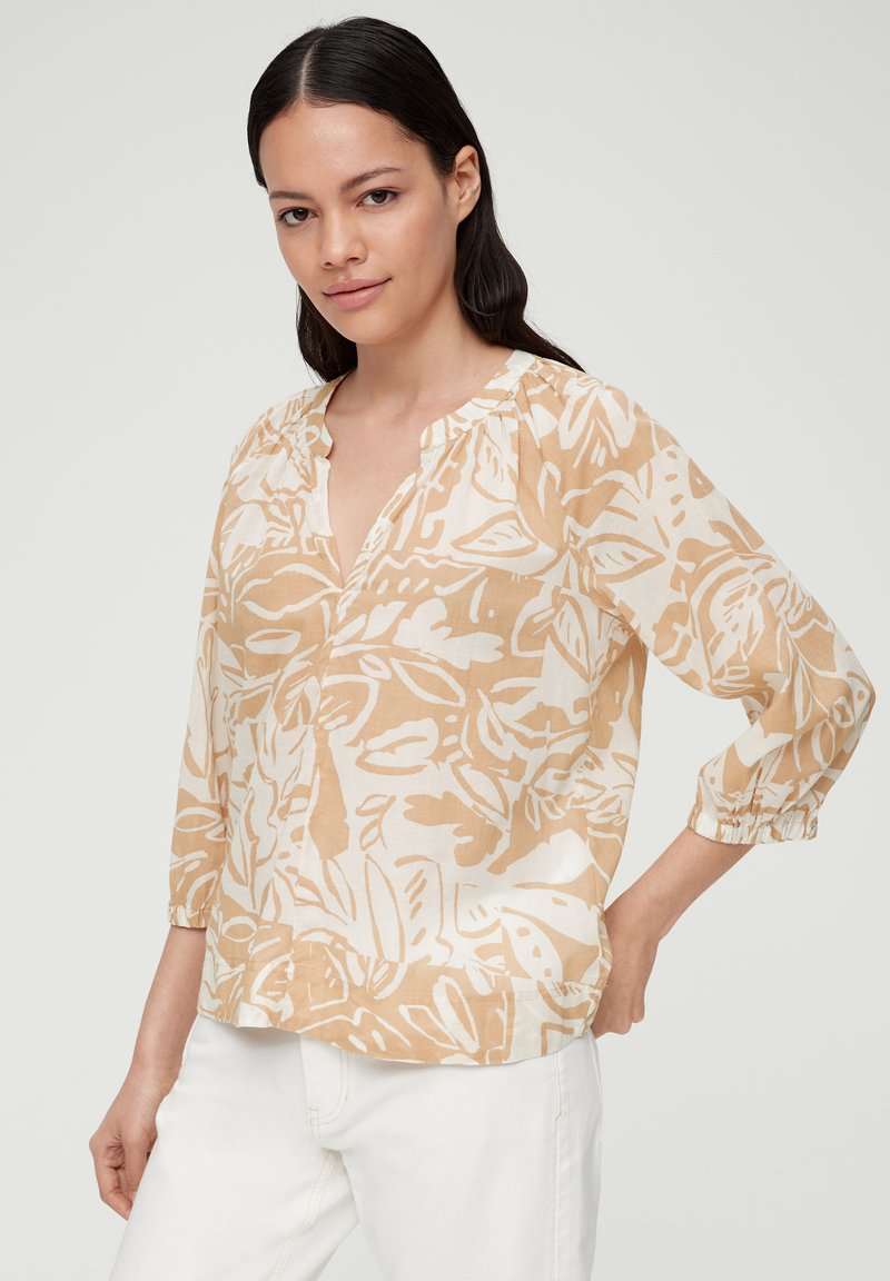 s.Oliver MIT RAFFUNG - Bluse - sandstein