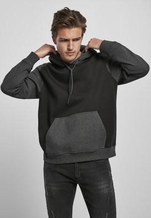2-TONE FAKE RAGLAN - Hoodie - black/charcoal