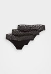 ONLCHLOE GLITTER THONG 3 PACK - Stringi - black/silver-coloured