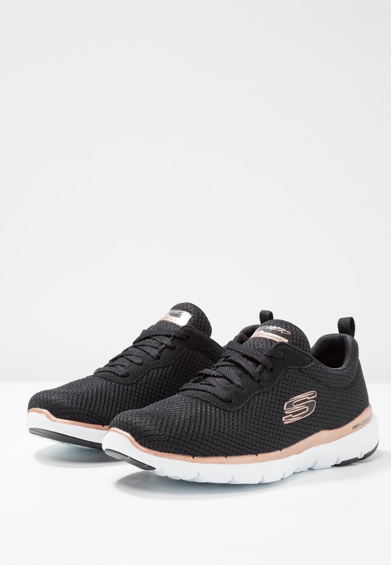 Skechers Sport Flex Appeal 3 0 Trainers Black Rose Gold Black Zalando Ie