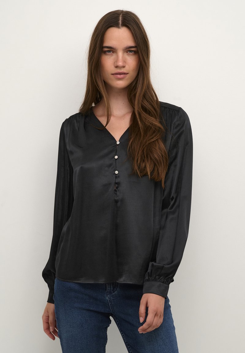KAFFE Laura Champagne Satin Blouse