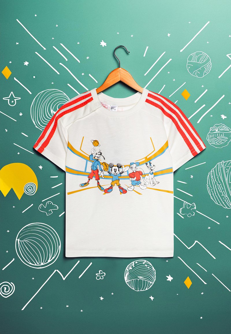 adidas Performance MICKEY MOUSE UNISEX - T-shirt imprimé - off white/bright red/multicolor