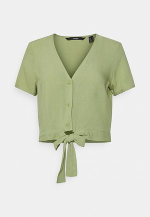 VMEASY SHIRT TIE - Blusa - sage solid