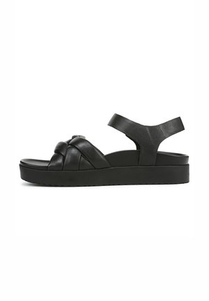 Platform sandals - black leather